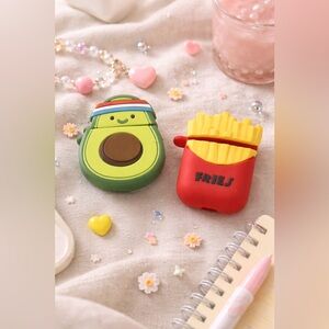 Avocado & Fries AirPods Pro Case Set | Cute Food Silicone Cover Kawaii